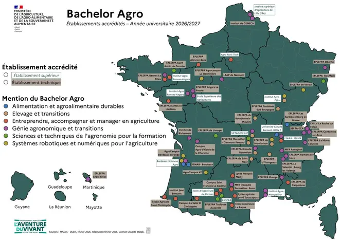 La carte des établissements accrédités