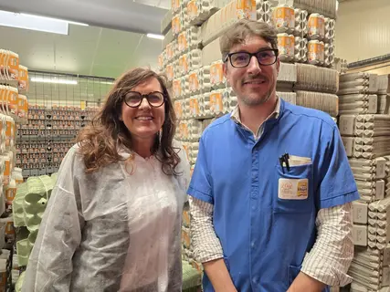 Stéphanie et Bertrand Ripoche ont repris l'entreprise créée par leurs parents L’Oeuf des Deux Moulins au départ en retraite de ces derniers en 2