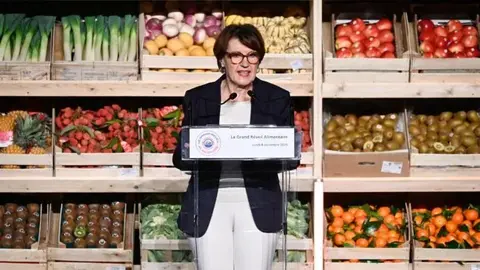La Ministre Annie Genevard lors du lancement du Grand Réveil Alimentaire, à Rungis.