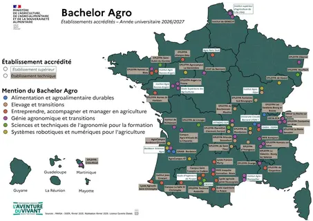 Carte des établissements accrédités